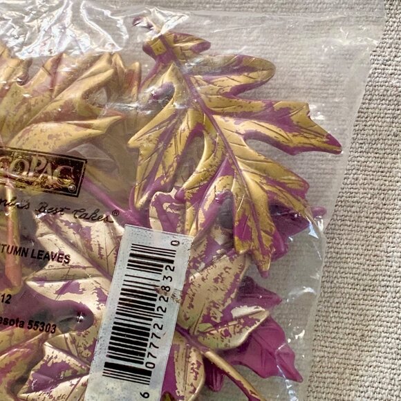 DecoPac Autumn Leaves Layon Cake Pie Leaf  Decoration Fall Thanksgiving 12 Count - Picture 5 of 6